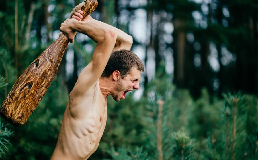 Development of ancient farming: representation of early human protecting his farm. Source: benevolente / Adobe stock