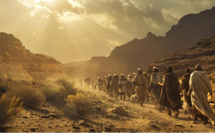 Ancient migration procession, representing movement of J haplogroup.. 	Source: VK Studio/Adobe Stock