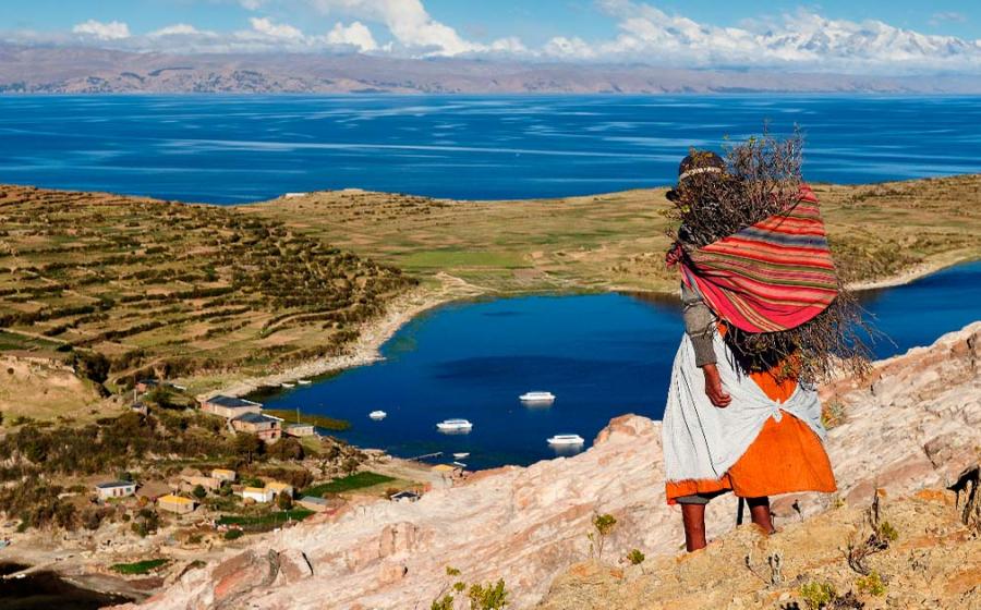 Aymara woman by the Titicaca Lake, collecting staples of an Andean Paleo diet.. Source: Rafal Cichawa/Adobe Stock