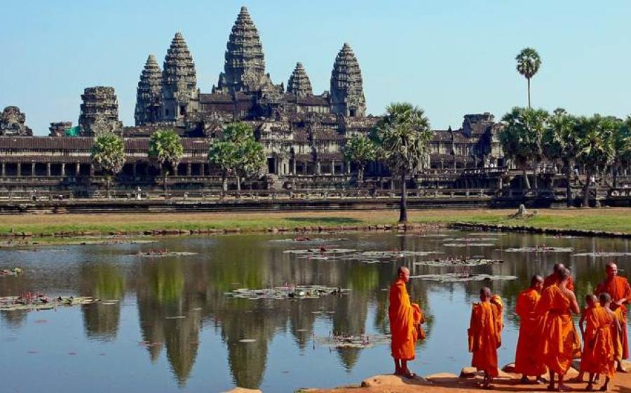 Angkor Wat temple, first a Hindu and later a Buddhist temple complex built by the Khmer King Suryavarman II