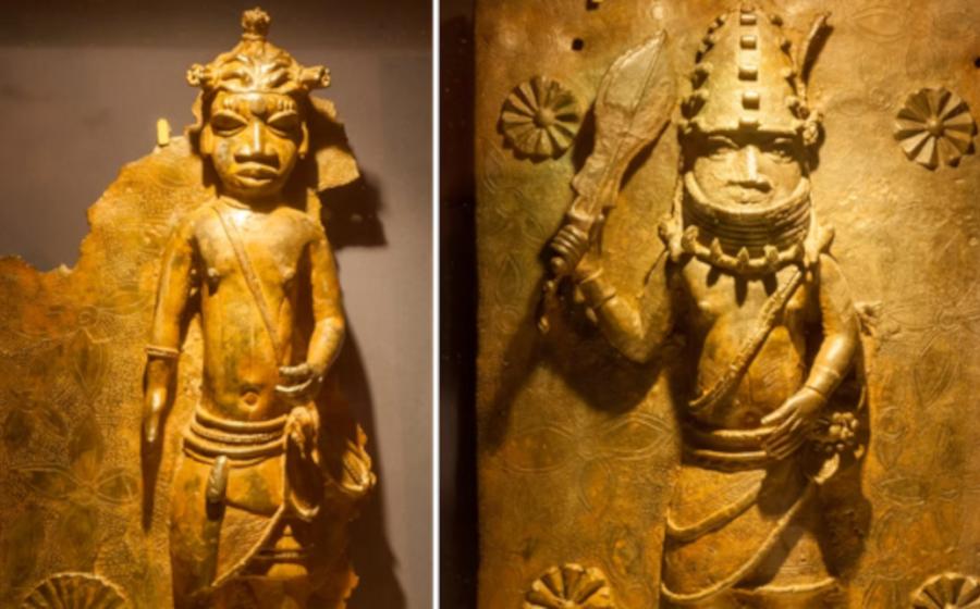Two of the Benin Bronzes.