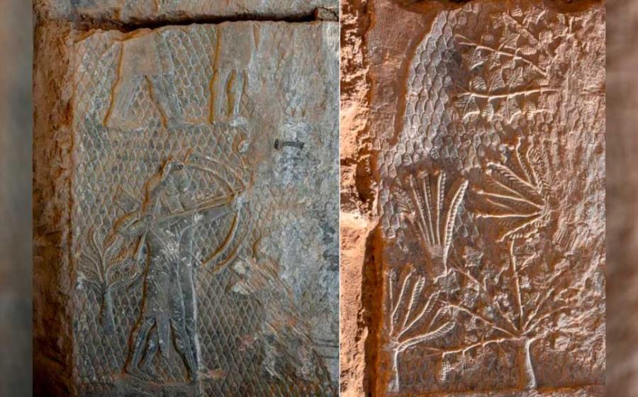 These ancient Iraq carvings dating to the Assyrian Empire were unearthed near the Mashki Gate in Mosul, escaping destruction by IS in 2016. Source: Iraqi Ministry of Culture