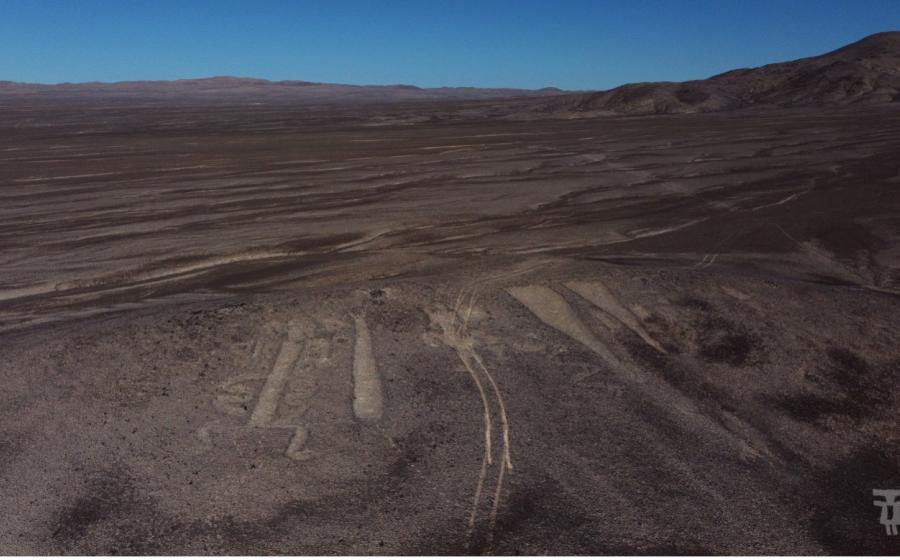 Damage to ancient geoglyphs in Chile's Atacama Desert. 