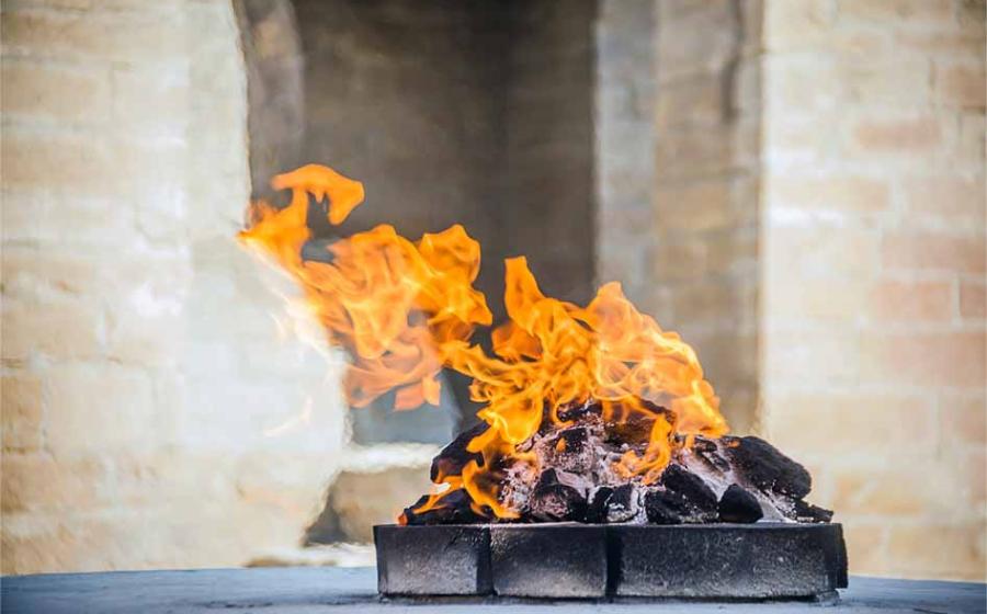 Zoroastrian Fire temple at Baku, Azerbaijan adapted practiced according to the Avesta and other Zoroastrian scriptures.	Source: Konstantin / Adobe Stock