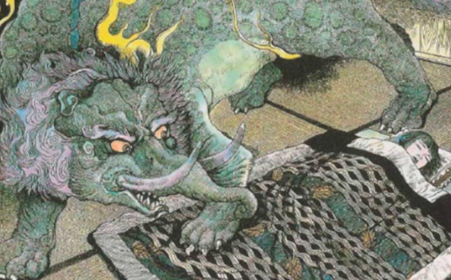 Illustration of a dream-eating Baku monster from Japanese mythology. Source: Fair Use