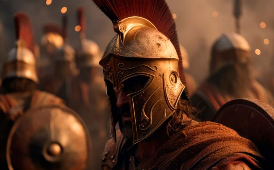 Spartan King Leonidas I and his warriors at Thermopylae. Source: Hui/Adobe Stock