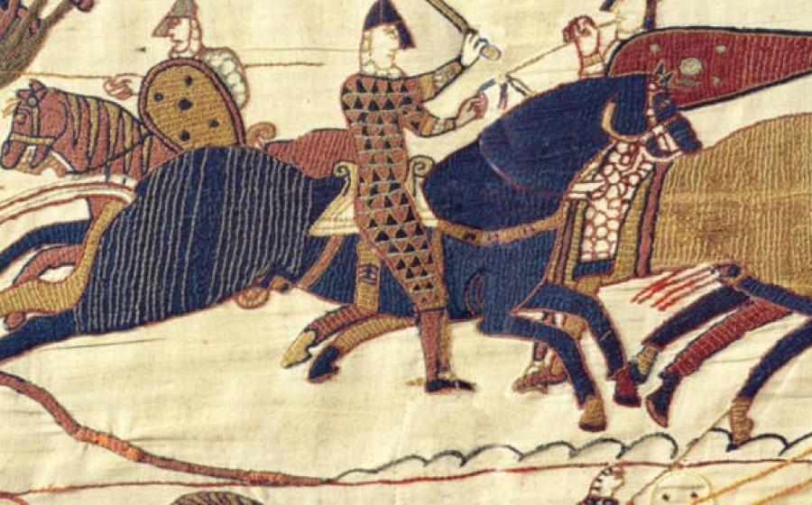 A segment of the exquisite Bayeux Tapestry.
