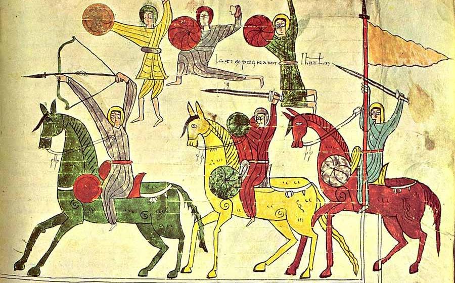 A detail from the Urgell Beatus, depicting the Siege of (Christian) Jerusalem by Nebudchadnezzar, which was threat to Christianity as was the Moorish Islamic takeover of most of the Iberian Peninsula in the 8th century AD, when monk Beatus' work was so popular.		Source: Public Domain
