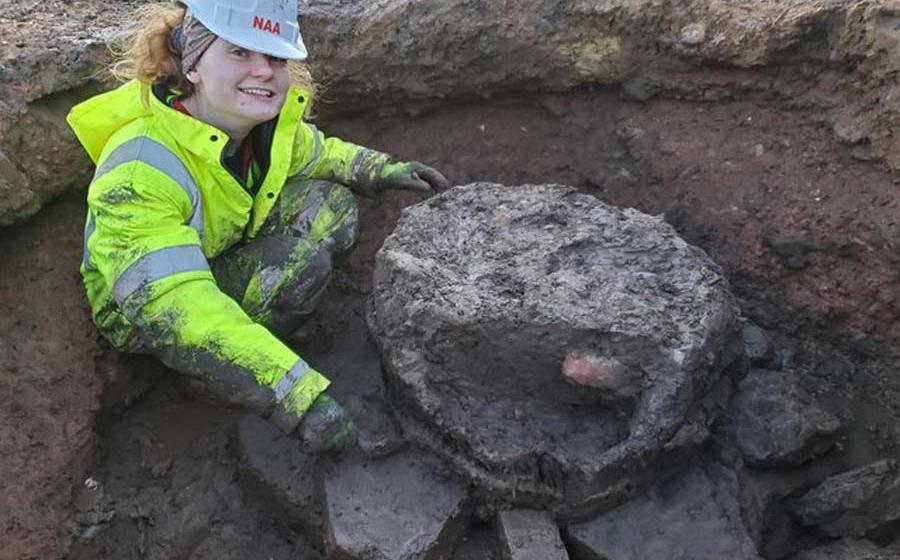 The compacted human excrement found inside a medieval barrel toilet at the Old Berwick Hospital site in Northumberland, England.   Source: Northumbria Healthcare NHS Foundation Trust