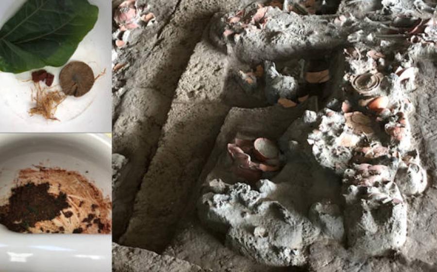 Left; Betel nut preparation techniques. Right; Burial site