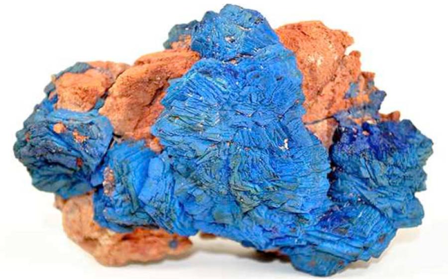 Azurite mineral specimen showing characteristic deep blue crystalline formations.