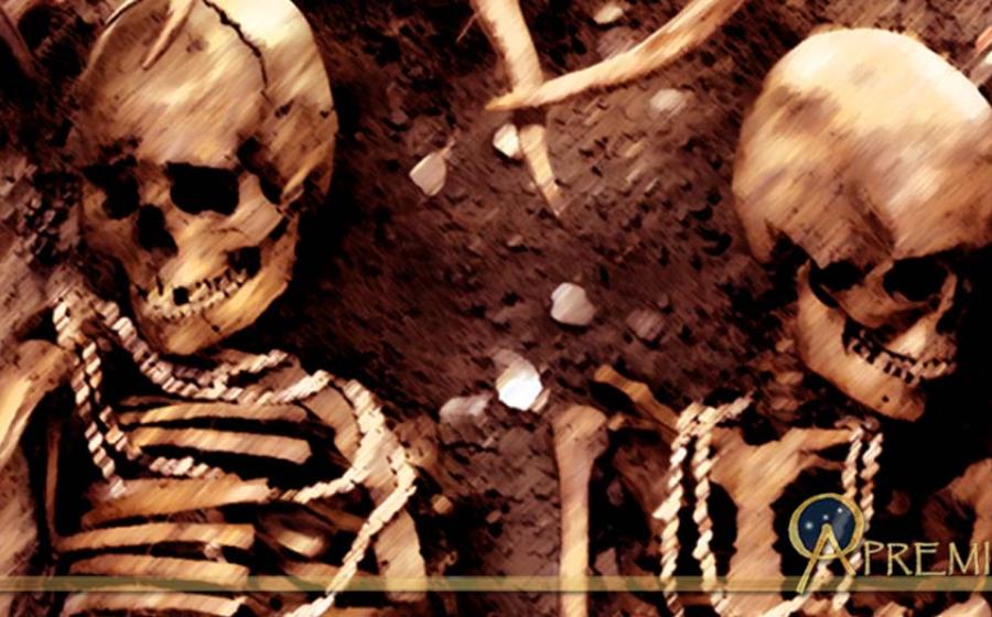 Reconstitution of a prehistoric burial. Representative image.