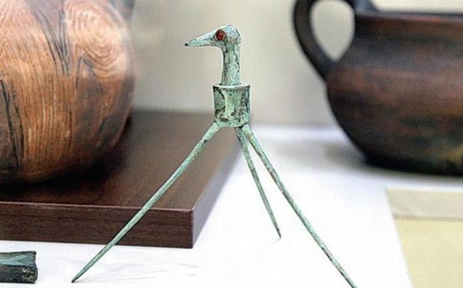 Ancient bronze stork discovered in the Rhodope Mountains in Southern Bulgaria. 