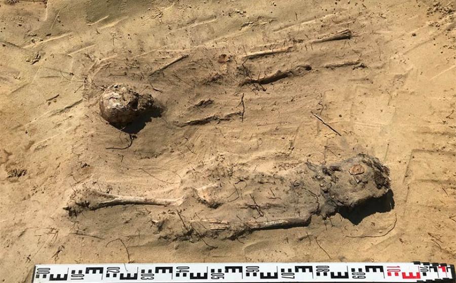 The buried children found in Poland were in sandy ground and were arranged on an east-west axis, all with heads to the west on their backs with the hands at their sides. Source: Arkadia Firma Archeologiczna