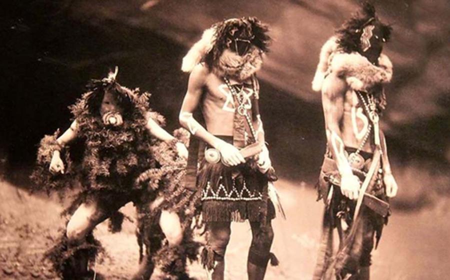 Navajo Yebichai (Yei Bi Chei) dancers. Edward S. Curtis. USA, 1900. The Welcome Collection, London
