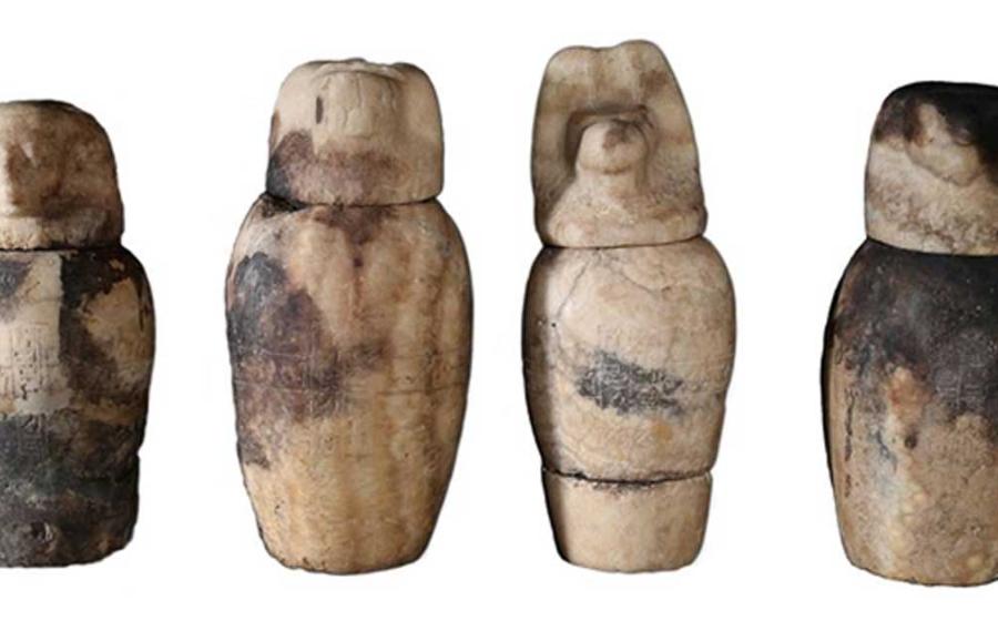 The conventional find of four canopic jars were buried at tomb TT391.