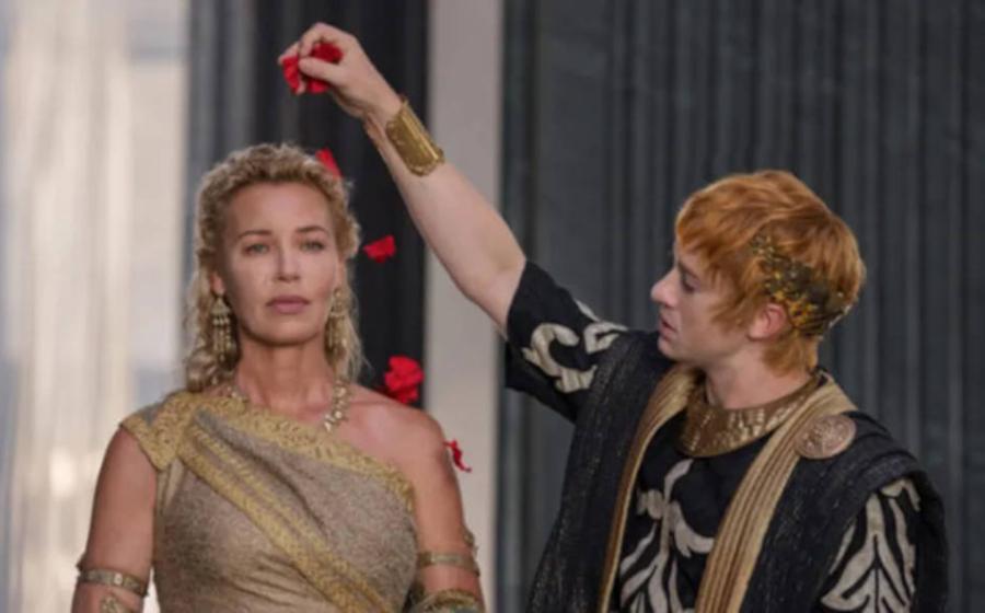 Connie Nielsen as Lucilla and Joseph Quinn as Geta in the 2024 Gladiator II movie. 