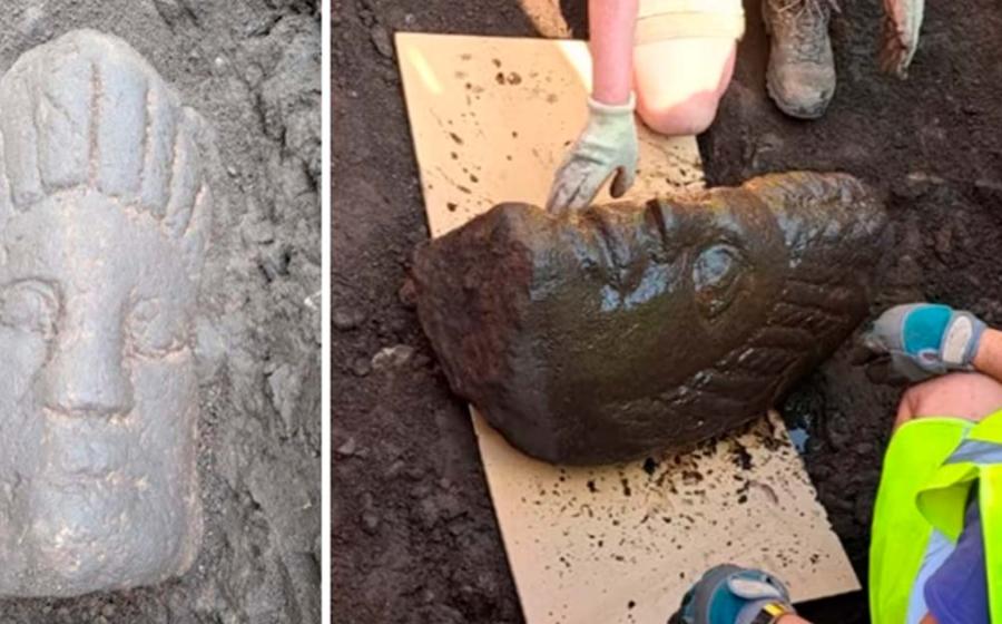 Two Roman statue heads found at Carlisle Cricket Club Roman site. Source: Geraldine Moore/Cumberland Council