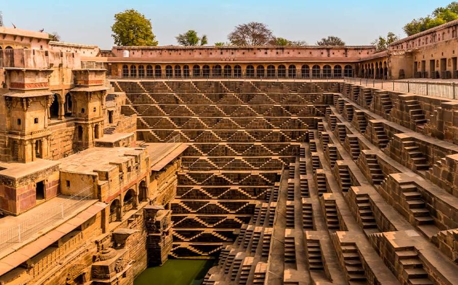 Chand Baori stepwell, India. Source: Nicola / Adobe Stock.
