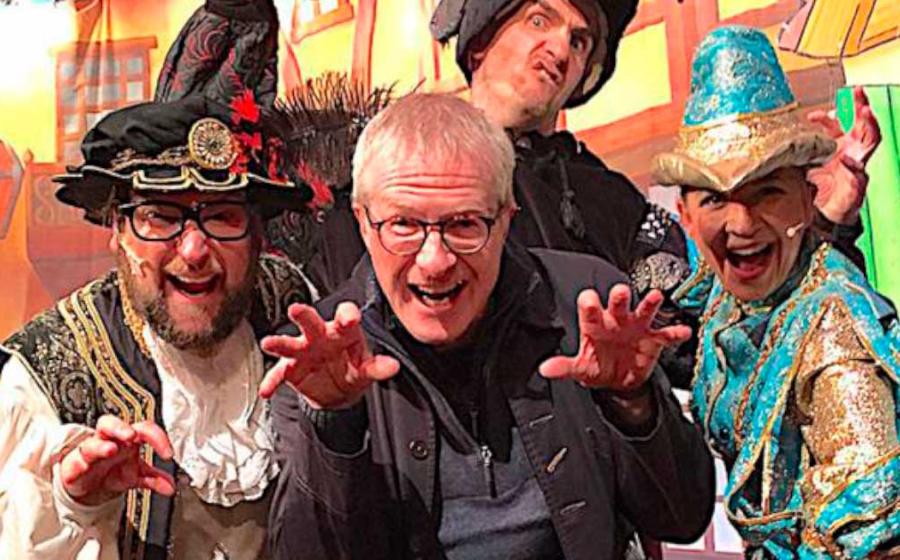 Top image: Charles Christian (center) doing the "Ratty thing" with the cast of the Fisher Theatre pantomime. Photo credit: Charles Christian / Urban Fantasist.