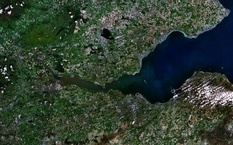 Satellite view of the Firth of Forth, the setting of the suspected wreck site. 