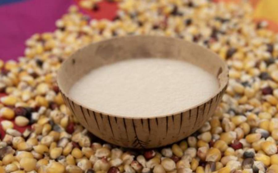 Bowl of Chicha de jora.