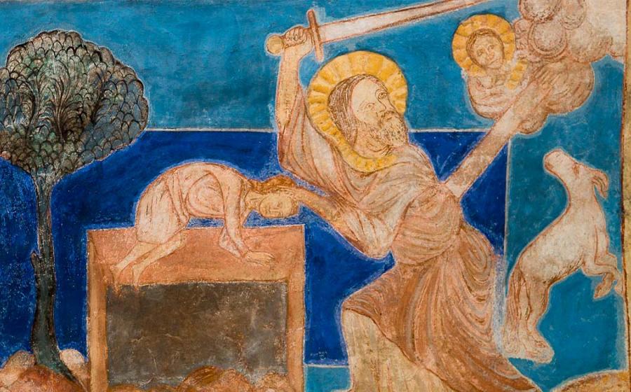 Abraham ready to sacrifice his son Isaac. Source: Stig Alenas / Adobe Stock.