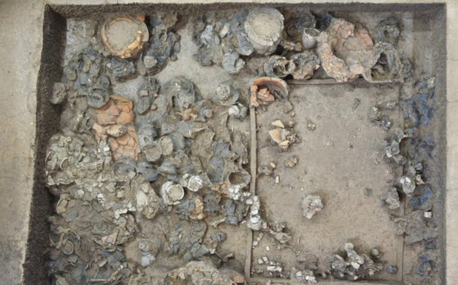 5,000 year old tomb unearthed at the Wangzhuang ruins in Yongcheng, Henan province, central China.