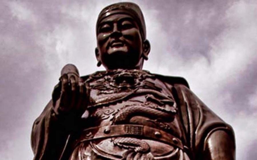 Detail of General Zheng He statue in Sam Po Kong temple, Semarang, Indonesia. 
