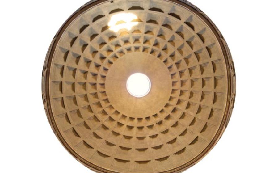 The Pantheon dome - made entirely out of concrete. 