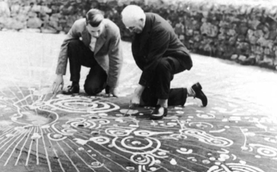 The Cochno Stone bears what is considered to be the finest example of Bronze Age 'cup and ring' carvings in Europe. 