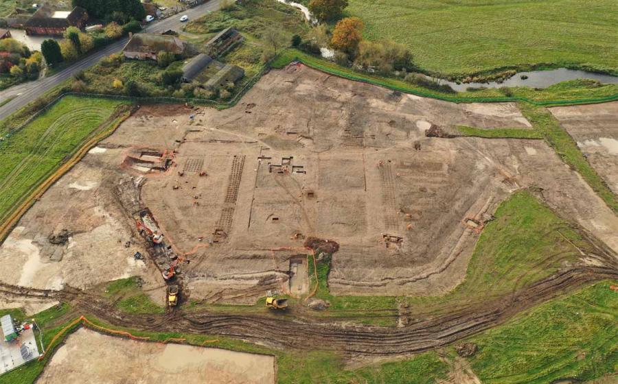 Aerial drone photo of the Coleshill Manor site, which certainly shows the size of the old property but leaves the visualization of the long-lost garden to our imagination, for now.	
