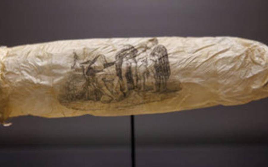 Anonymous, Condom with print, c. 1830