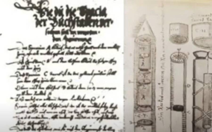 Conrad Hass manuscript rocket description page.