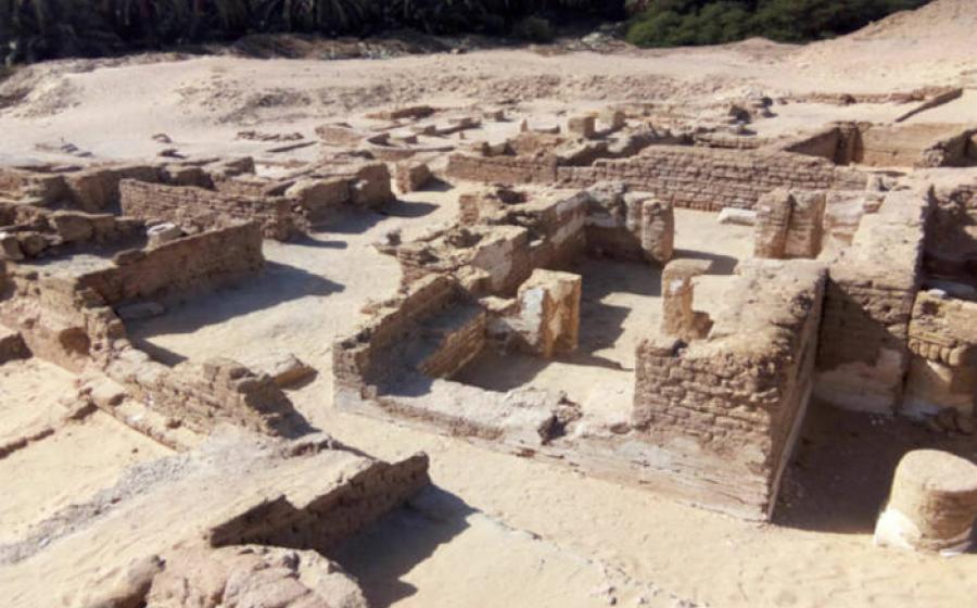 Buildings in the Coptic-period city unearthed at Ain al-Kharab in Egypt's Western Desert.