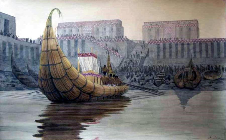 Re-creation of the port at Eridu, an ancient “Court of the King of the World”. 