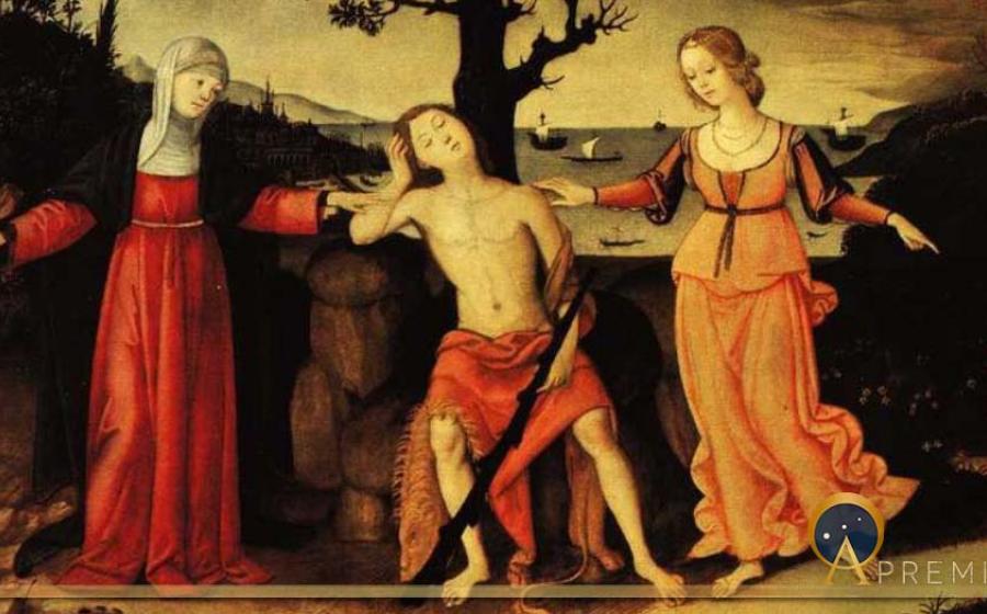 Umbrian-sienese anonim - Hercules at the crossroads (Public Domain)