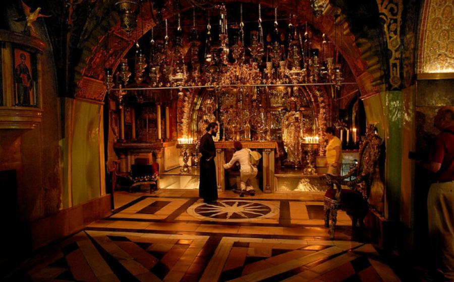 Traditional site of Golgotha, within the Church of the Holy Sepulchre, Jerusalem 