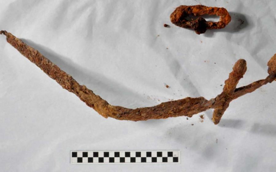 12th century Crusader sword and a part of the scabbard found in a geothermal pipe trench, Salo, Finland.   Source: Riikka Saarinen / Turku Museum Center/University of Turku	