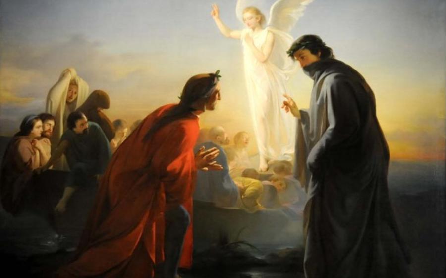 Dante e Virgilio nel Purgatorio, Domenico Morelli 