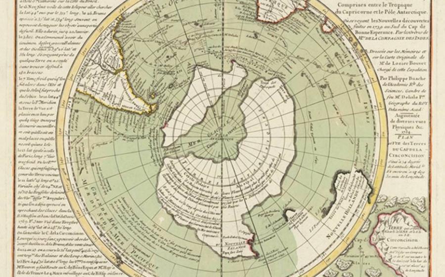 Does the Buache Map show Antarctica without ice?