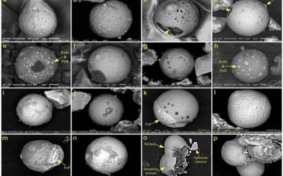 Silica and iron-rich microspherules discovered in Baffin Bay sediment cores.