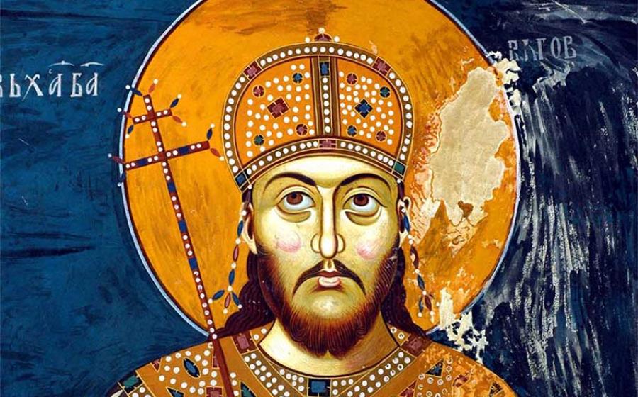 Dušan the Mighty, seen here in a detail of a 14th century fresco at Lesnovo Monastery in the Republic of Macedonia, ousted the Byzantine Empire from power in the region to create the great Serbian Empire which rose in the 1340s to become the leading political and economic power in the Balkans. Source: Public domain.