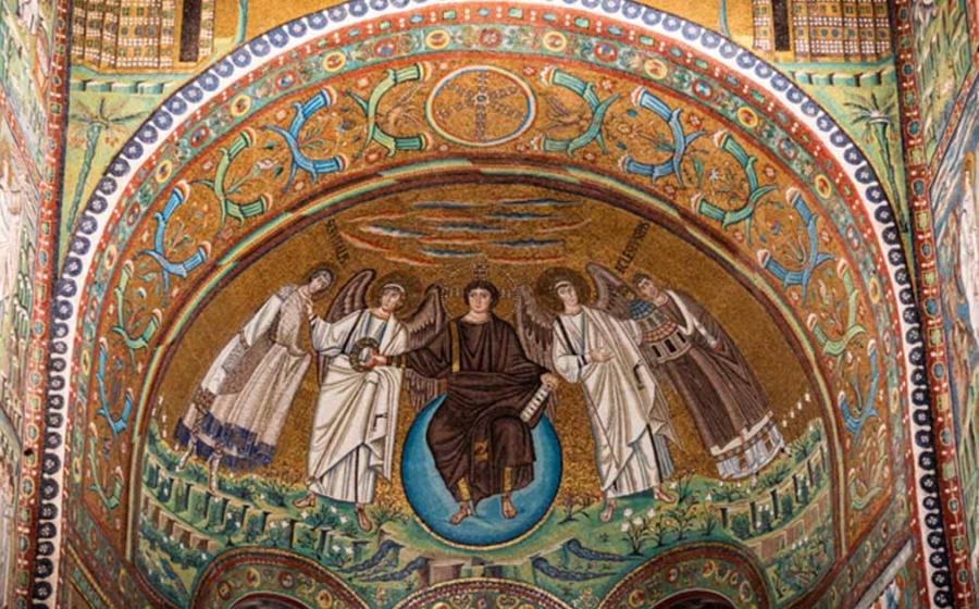 Interior of Basilica of San Vitale, which has important examples of early Christian Byzantine art and architecture. Ravenna, Emilia Romagna, Italy. Source: Salvatore Leanza /Adobe Stock			