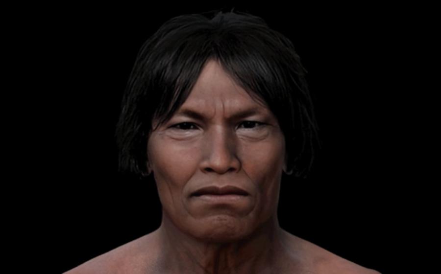 The face of a man who lived 5,000 years ago in Chimborazo region, Ecuador.