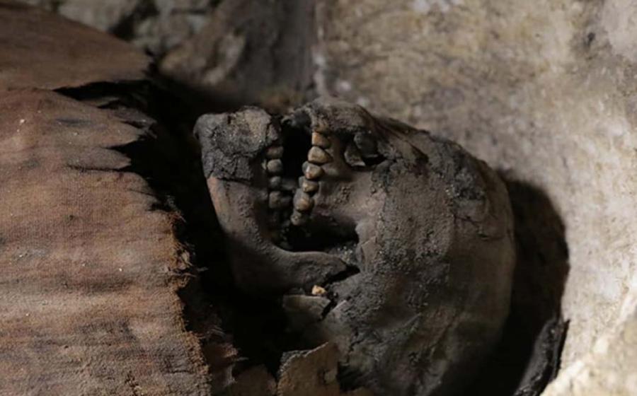 One of the mummies found in the Tuna El-Gebel burial site.