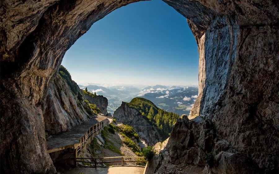 The entrance of Eisriesenwelt Cave  