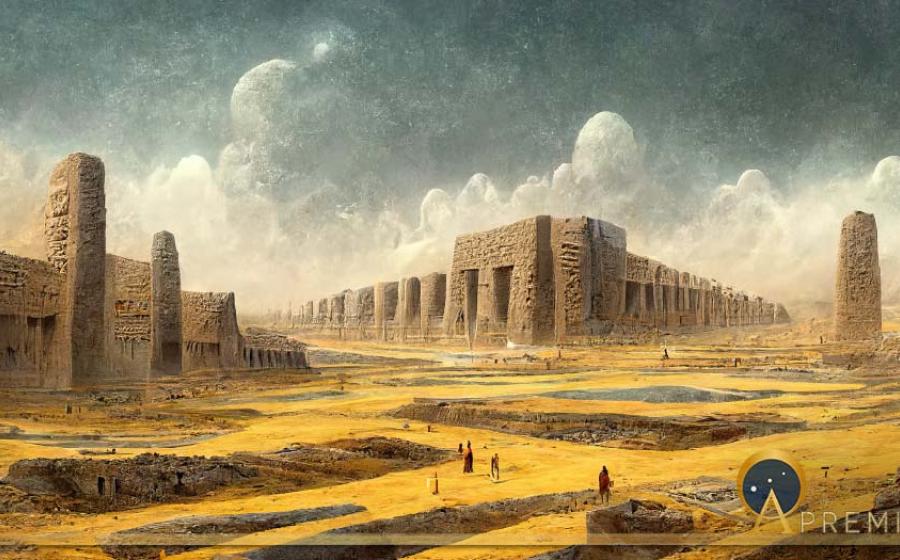 AI Illustration of Eridu, close to the Persian Gulf near the mouth of the Euphrates River ( Rick/ Adobe Stock)