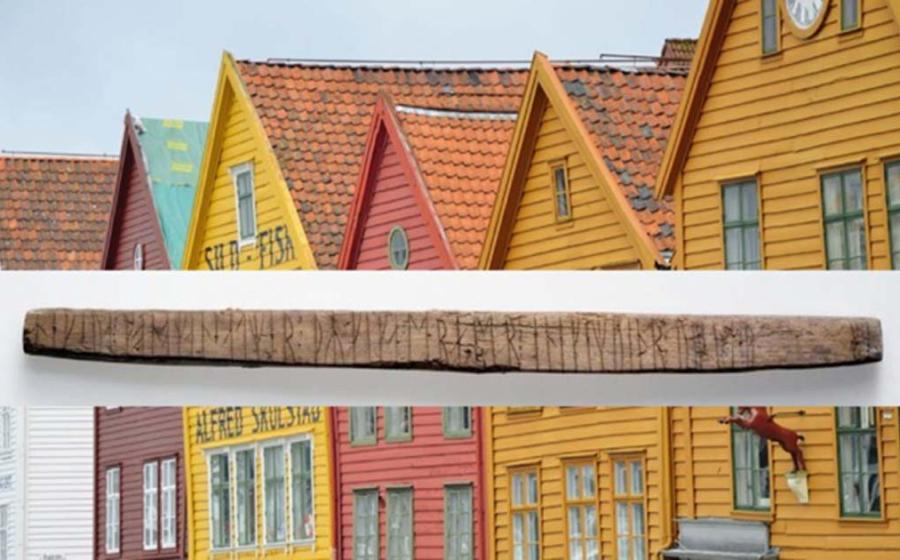 Runic inscription found in Bergen. 