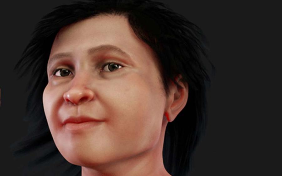 Reconstructed face of Eva of Naharon, who would have lived about 13,600 years ago.